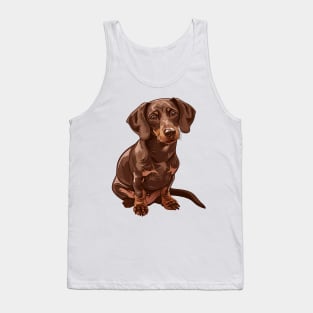 Valentine Dachshund Shaped Chocolate Tank Top